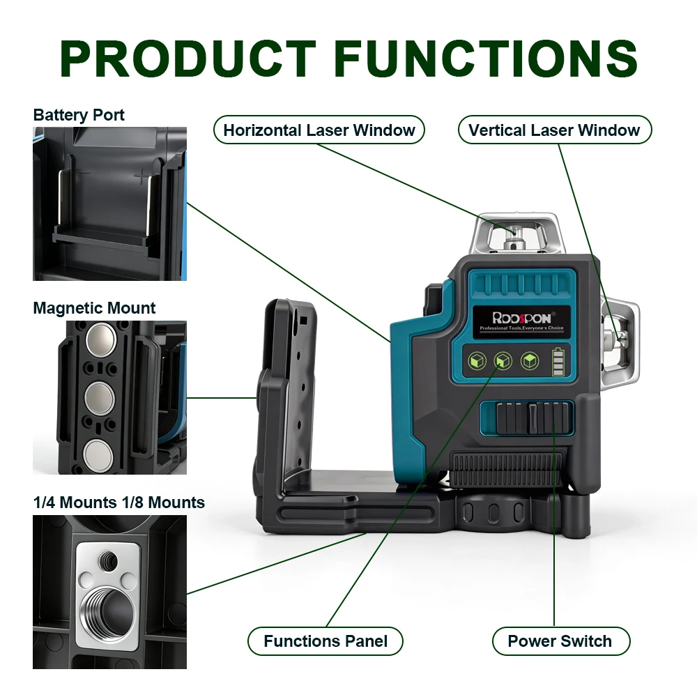 12 Lines Laser Level Green Lin - Industrial Laser Level review and price